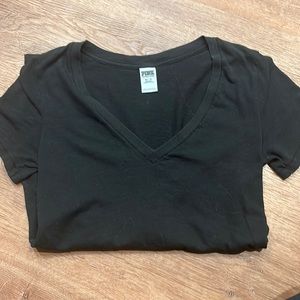 Black V Neck Tee